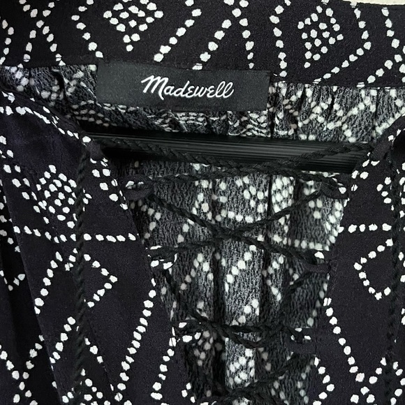 Madewell Lace-Up Peasant Top in Caravan Print - Picture 4 of 7